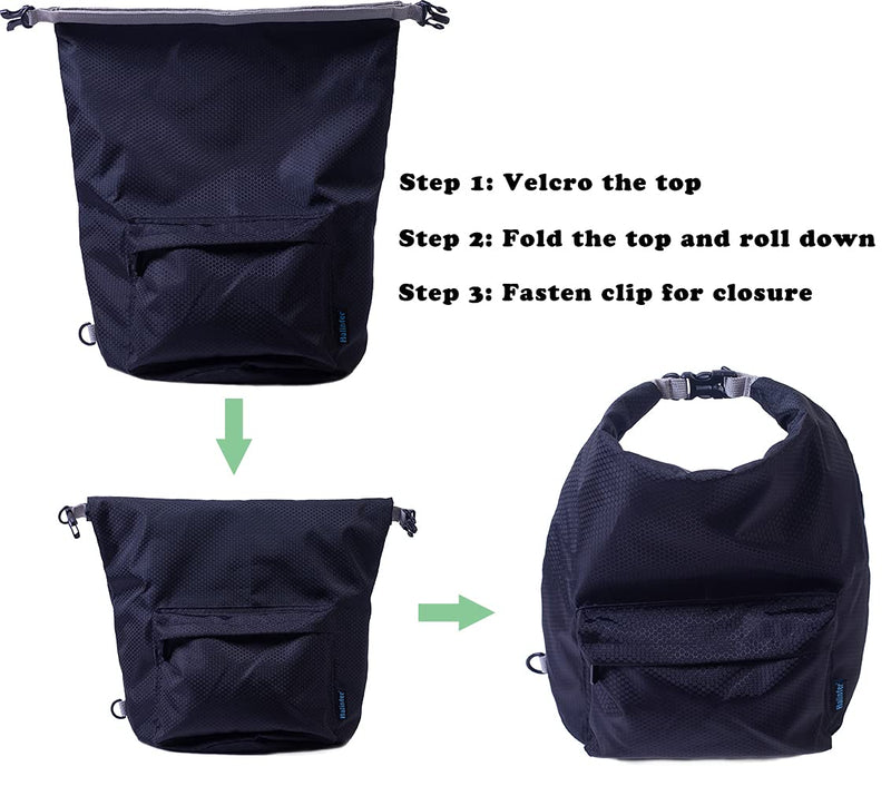 Dog Food Travel Carrier Bag, Kibble Carrier 42 Cups 10L with Storage Front Pocket and Shoulder Strap for Travel, Hiking and Camping Black - PawsPlanet Australia