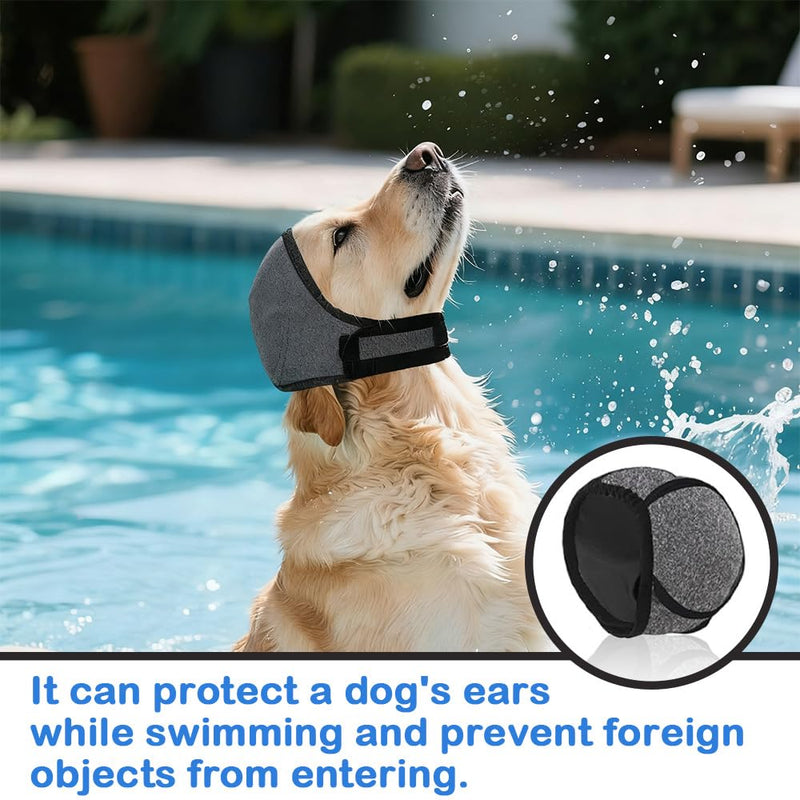 Dog Ear Warmer & Protector for Winter, Thermal Snood with Adjustable Fit for Cold Weather, Anxiety Relief & Noise Reduction, Thermal Protection for Cold Weather,Water-Resistant（Gray, L,1 Pc） Gray，L,1 Pc