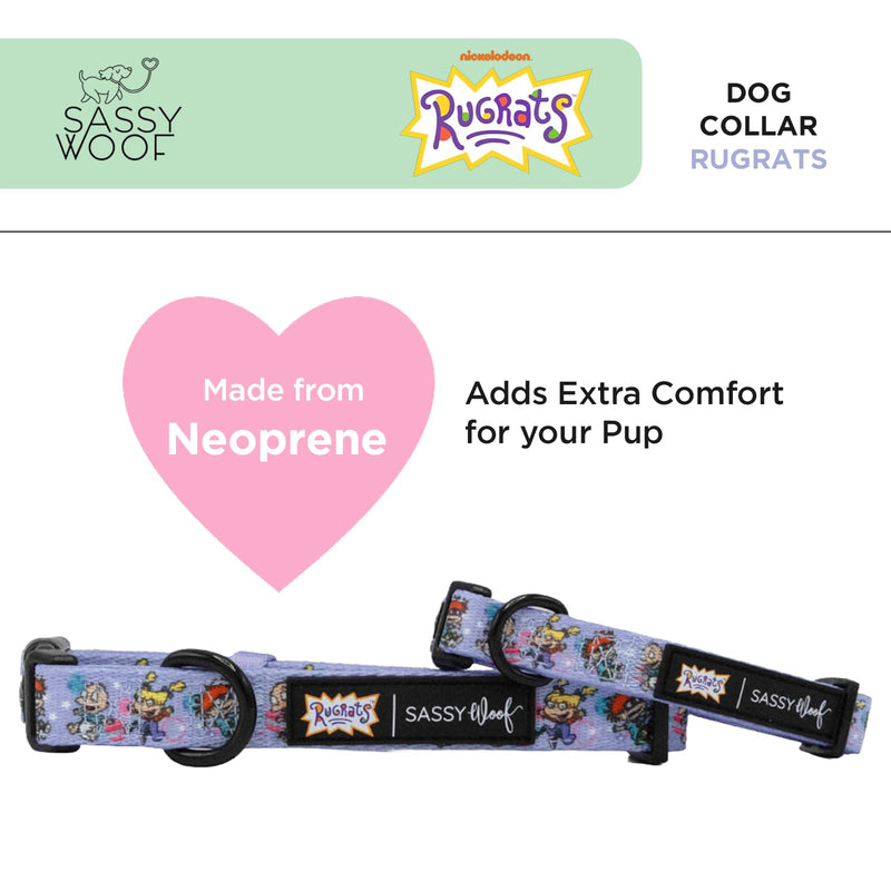 Sassy Woof Dog Collar Nickelodeon Rugrats™ - L, Adjustable, Durable, Comfortable and Stylish Pet Accessories for Large Dogs - Officially Licensed