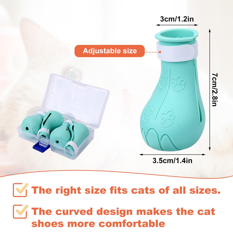 4 Pcs Silicone Cat Feet Claw Covers, Anti-Scratch Cat Nail Shoes Kitten Feet Paw Boots Cat Protector Caps to Prevent Scratching Pet Supplies for Bathing Shaving Grooming - PawsPlanet Australia