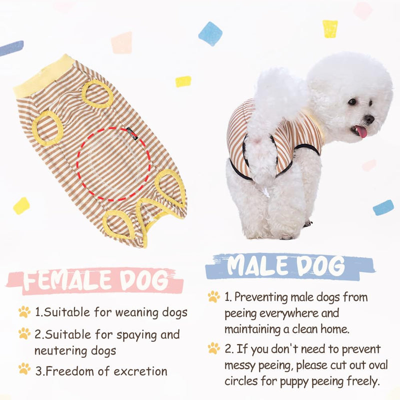 Dog Recovery Suit After Surgery,Spay Neuter Clothes for Female Dogs,Small Medium Dog Shirt,E-Collar Cone Alternative,Prevent Licking Wound Dog Onesie,Pet Surgical Suit(Grey White Stripe-m) grey - PawsPlanet Australia