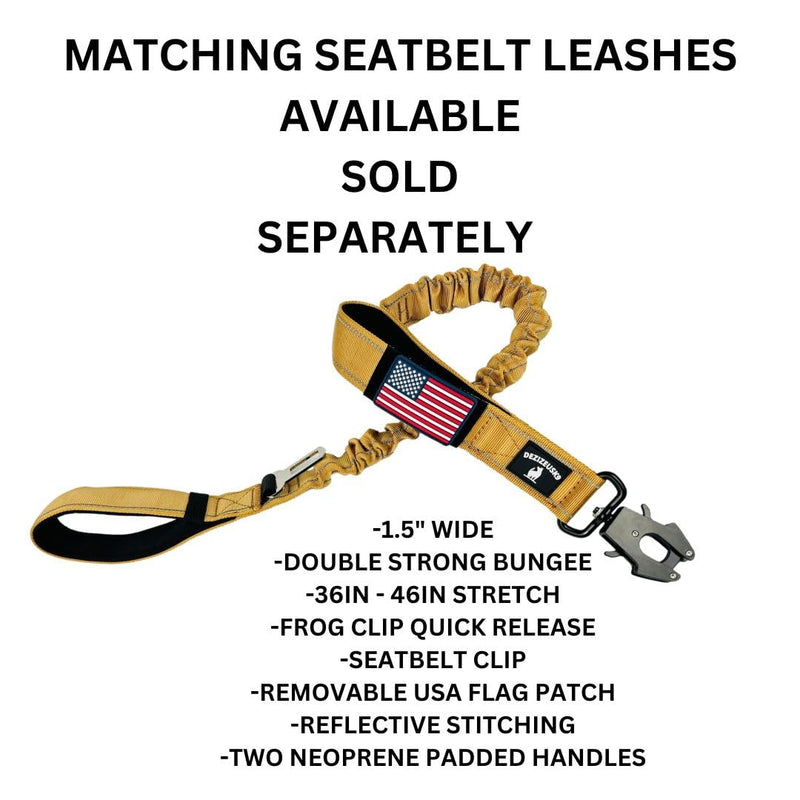 Tactical Dog Collar with Handle - 1.5 Inch Thick Heavy Duty Nylon, Military Style Metal Quick Release Buckle & Integrated D-Ring, for Medium & Large Dogs – Includes USA Flag On Customizable Name Plate adjustable 14-20 inches TAN 14-20 inch - PawsPlanet Australia