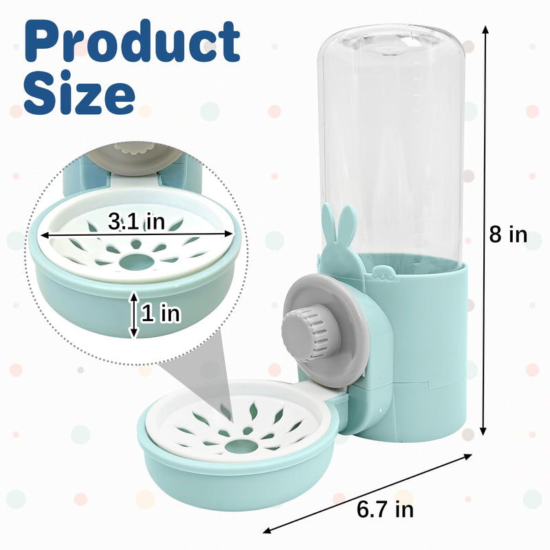 kathson Rabbit Water Dispenser for Cage 17 Oz Hanging Guinea Pig Water Bottle No Drip Gravity Automatic Bunny Water Bottle No Leak Small Animal Water Bottle for Chinchilla Ferret Hamster(Light Blue) Light Blue - PawsPlanet Australia
