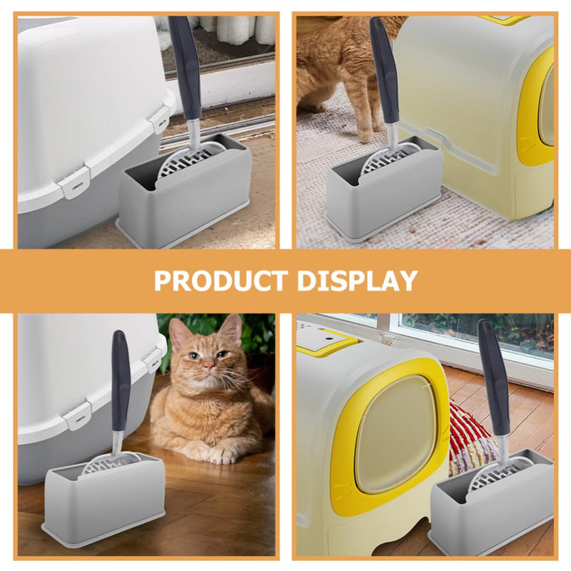 SEWACC Stable plastic cat litter scoop stand for safe storage of the litter scoop in the cat litter area at home with a practical design