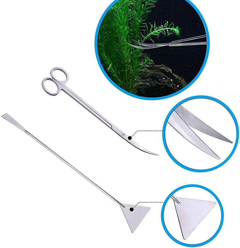 15in Aquascape Tools, 4 in 1 Long Aquarium Tweezers Scissors Spatula, Stainless Steel Aquatic Plants Aquascaping Tools Set for Fish Starter Kits, Aquariums Tank and Terrarium 15in - PawsPlanet Australia