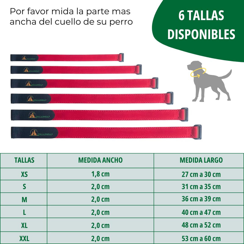 Anti-parasite Dog Collar Cover, Suitable for All Small and Large Sizes, Flea Protection (Red, XL: 48 to 52 cm) XL: de 48 a 52 cm red