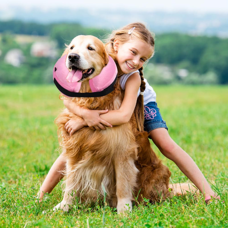 Inflatable Collar Dog Cat Dog Collar Leak Protection Soft Collar Dogs After Surgery with Adjustable Fastening Protective Collar Dog Collar Cat Inflatable Dog Collar for Recovery M