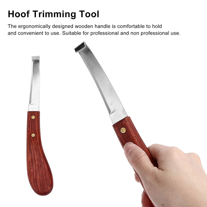 Right Handed Horse Hoof Knife, Curved Stainless Steel Trimming Tool Ergonomic Wooden Handle for Farrier Stable single right hand