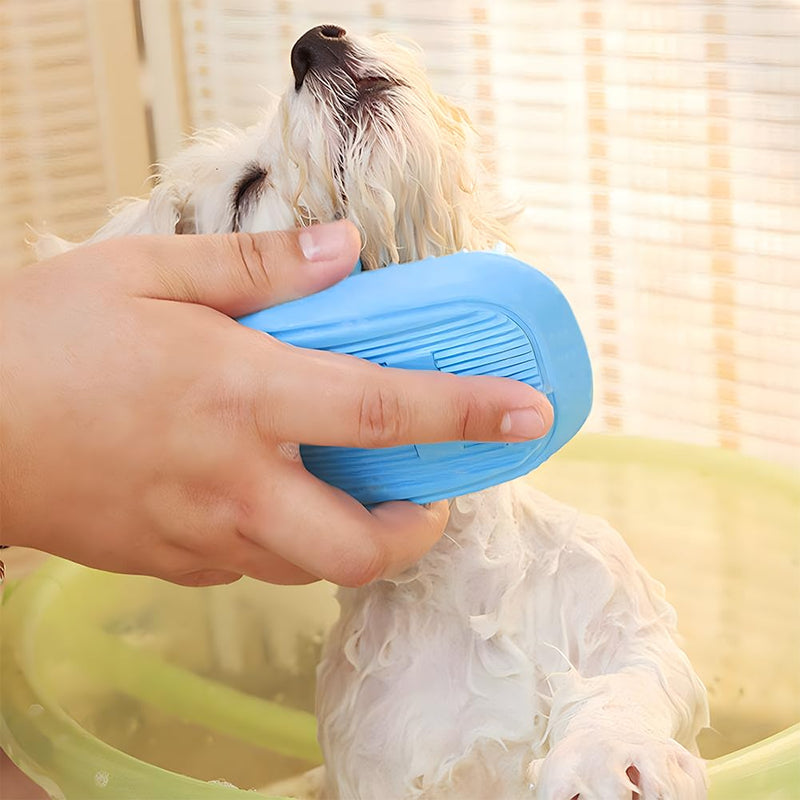 Dog Bath Brush, Pet Silicone Shampoo Brush, Rubber Shower Wash Curry Brush, Soft Shedding Bathing Brush Removes Loose & Shed Fur, for Short Long Haired Dogs Cats Massage Comb - PawsPlanet Australia