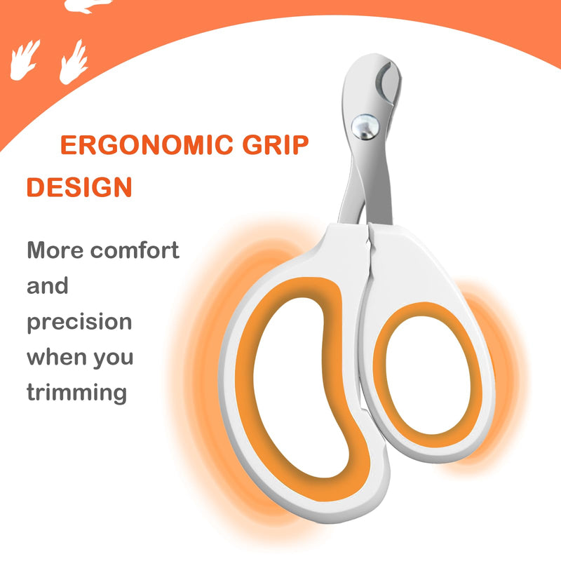 Bearded Dragon Toe Stainless Steel Nail Clippers with Precise Bevel Design, Angled Grooves & Non-Slip Grip - Professional and Safe Pet Grooming Tools?Orange? bevel scissors