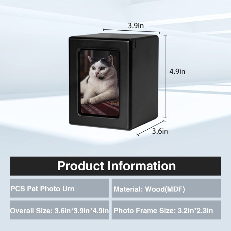 PCS Pet Urns for Cats, Cat Photo Urn, Cat Urn for Ashes, Urns for Cat Ashes, Pet Cremation Box Black-Small S(0-25lbs) - PawsPlanet Australia