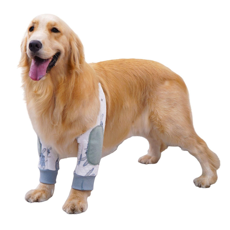 Dog Elbow Protection Pad, Cotton with Stretchy Straps, Large Dogs Joint Cover, Pet Prevent Licking Wound Elbow Protector (Blue, XXL) Blue