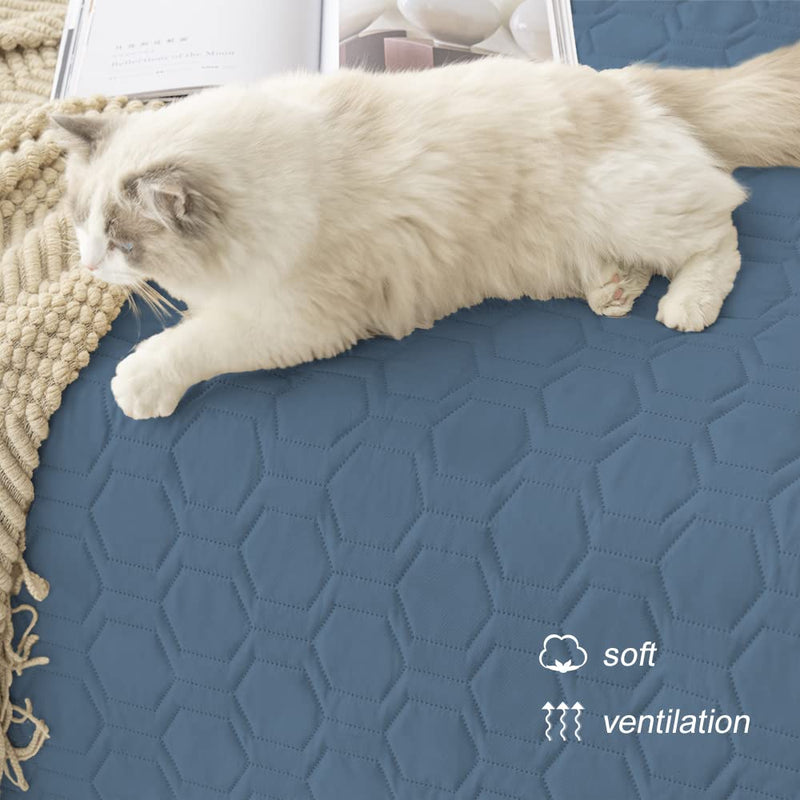 Waterproof and Non-Slip Dog Bed Cover and Pet Blanket Sofa Pet Bed Mat ，car Incontinence Mattress Protectors Furniture Couch Cover for Most Cats Dogs, Pets（52x82- Navy Blue） 52x82Inch (Pack of 1) - PawsPlanet Australia