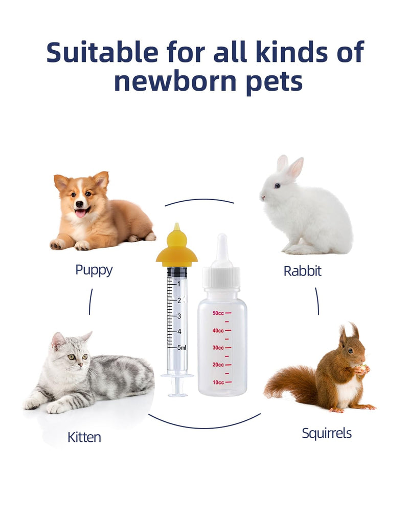 Pet Nursing Bottle, Pet Feeding Nipple, Nursing Bottle Kits for Feed Puppy & Kitten Milk, with 1 * Pet Feeding Bottle, 4 * Pet Feeding Nipple, Fit for Kittens, Puppies, Rabbits, Squirrels - PawsPlanet Australia