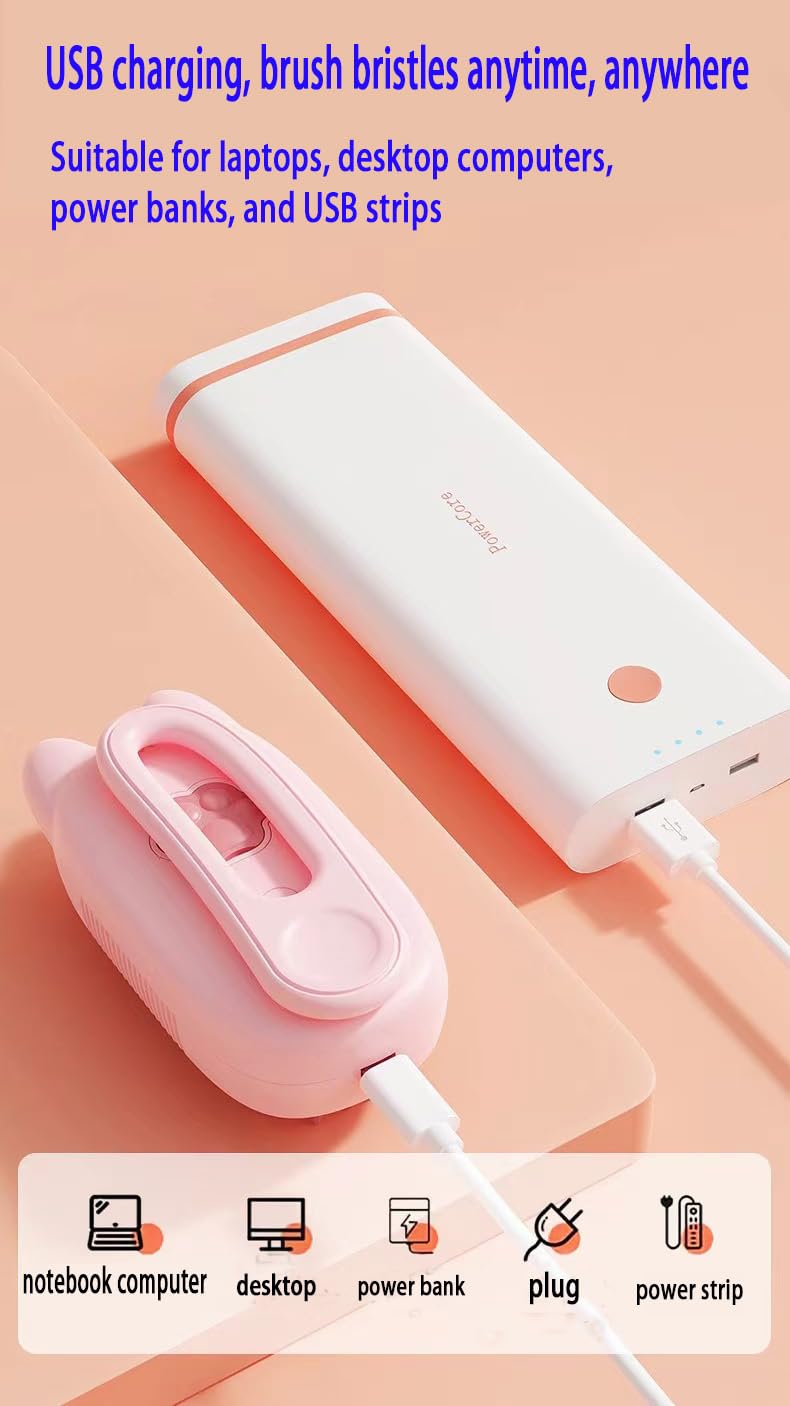 Steam Cat Brush Dog Brush for Shedding Rechargeable Cat Brush Unique Pet Brush The Handle Can be Rotated 360° (pink) pink