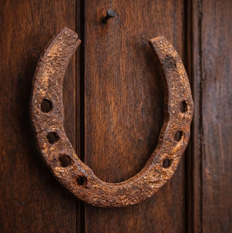 Cast Iron Good Luck Black Horse Shoe
