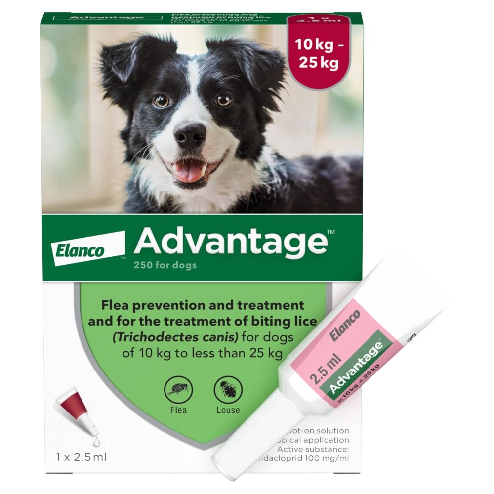 Advantage 250 Flea Spot On Treatment For Dogs 1 Pipette 2.5ml 10-25kg - PawsPlanet Australia