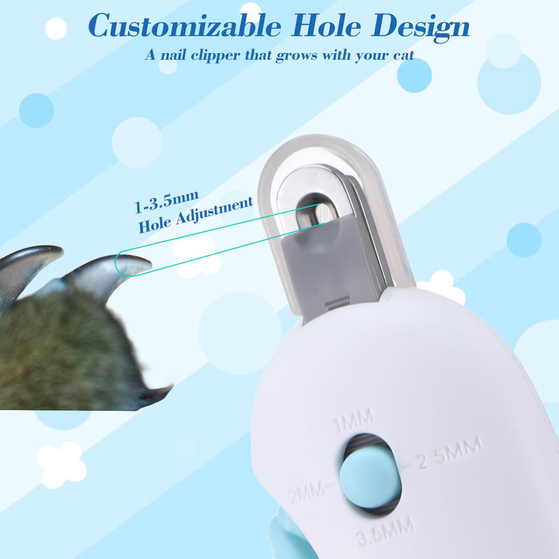 Lusofie Pain-Free Cat Nail Clippers for Indoor Cats - Quick & Safe Claw Trimmer with Guard to Prevent Overcutting, Anti-Splash Design & Hidden Nail File | for Kittens & Adult Cats - PawsPlanet Australia