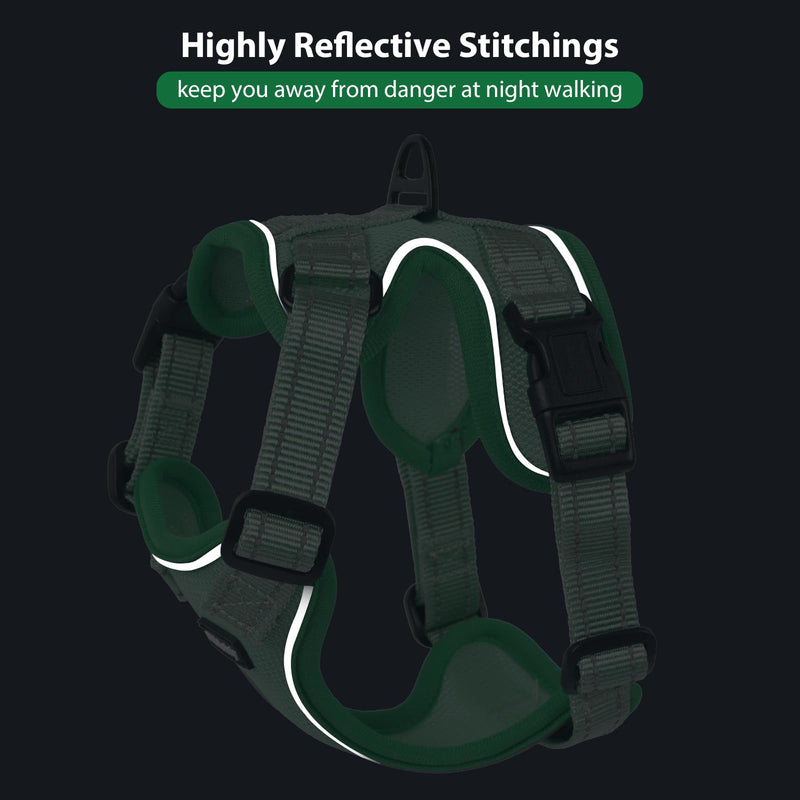 Rttochfy Cat Harness and Leash Set, Adjustable and Reflective Cat Vest, Escape Proof Kitten Harness, Easy to Put on with 3 Buckles for Cats Walking and Traveling (Green, M) M (Chest: 15.5" - 18.5") Green
