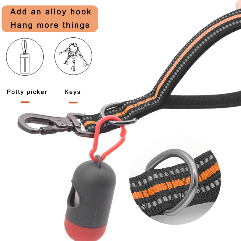 Nylon Short Dog Leash for Dog Training, Traffic Padded Handle, Short Dog Lead for Training Control, Reflective Threads Pet Leashes for Large Dogs and Medium Dogs(Black12.6 inch) Black 12.6in - PawsPlanet Australia