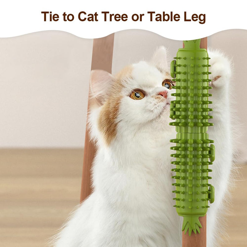 DONGKER Cat Self Groomer,2 PCS Silicone Pet Corner Massage Combs Cat Face Scratcher for Kitten Cats(fit φ1.18"-1.97" Table Legs Climbing Frame)