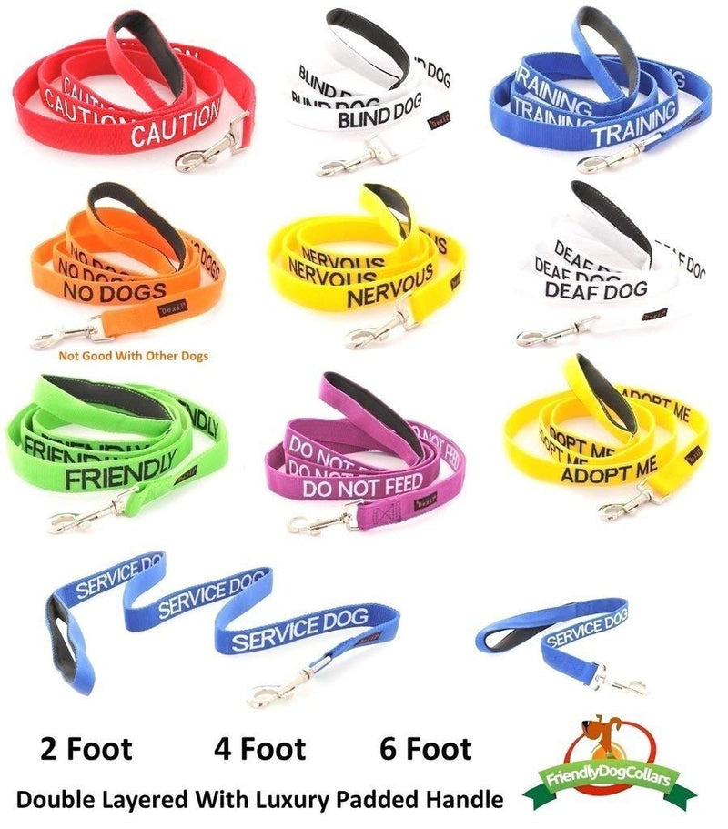 Service Dog Blue 4ft Padded Leash Prevents Accidents by Warning Others in Advance - PawsPlanet Australia