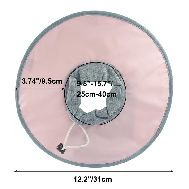 12 Inch Adjustable Elizabethan Collar for Cats - Soft & Comfortable Cat Cone Collar to Stop Licking & Scratching, Waterproof & Breathable Pet Cone(Blush Pink)