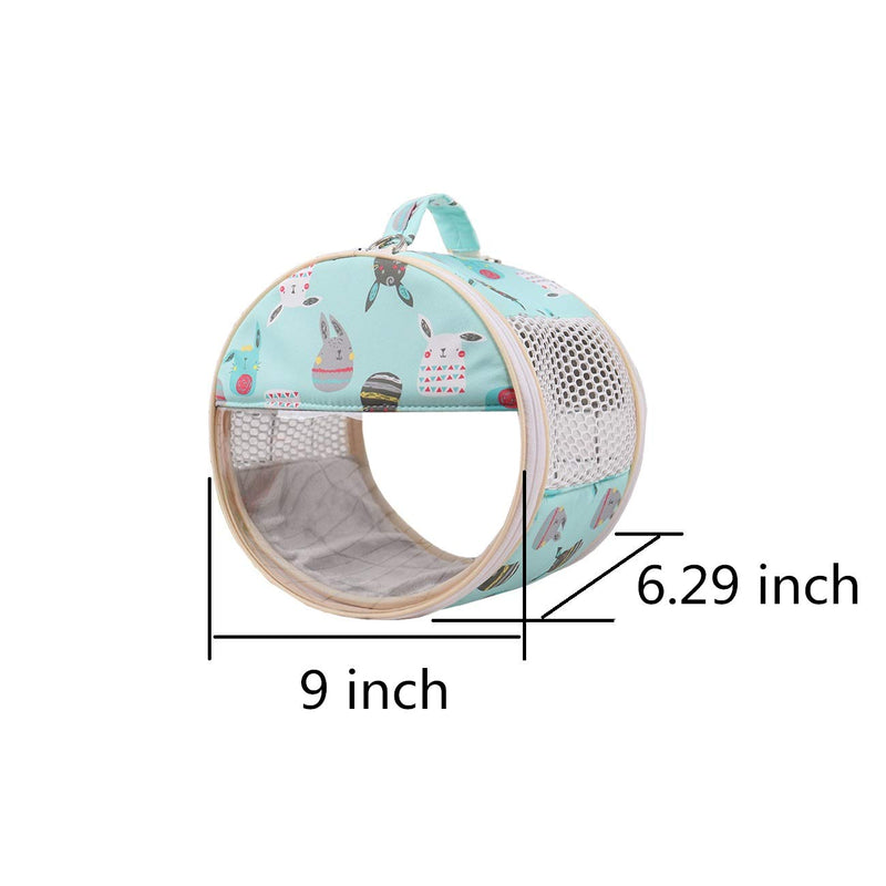 Small Pet Carrier Bag Portable Travel Carrier for Hamster Rat Baby Guinea Pig Sugar Glider Hedgehog Small Birds (M, Green)