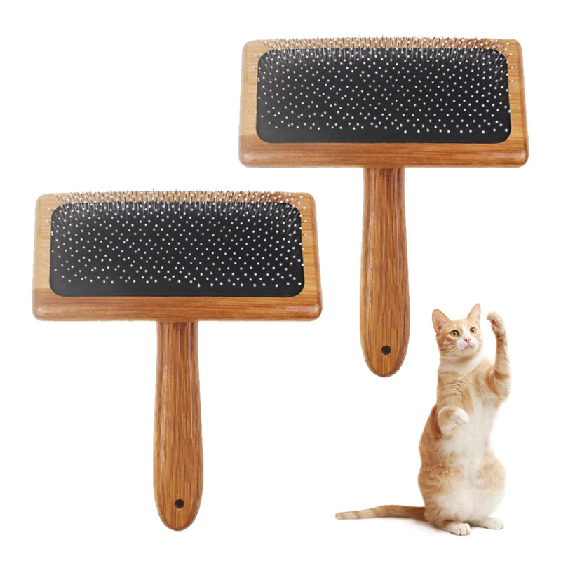 Wool Carders Brush, 2pcs Wooden Carding Brushes Needle Felting Cleaner Comb with Handle for Dogs and Cat/Spinning and Weaving(size:L) - PawsPlanet Australia