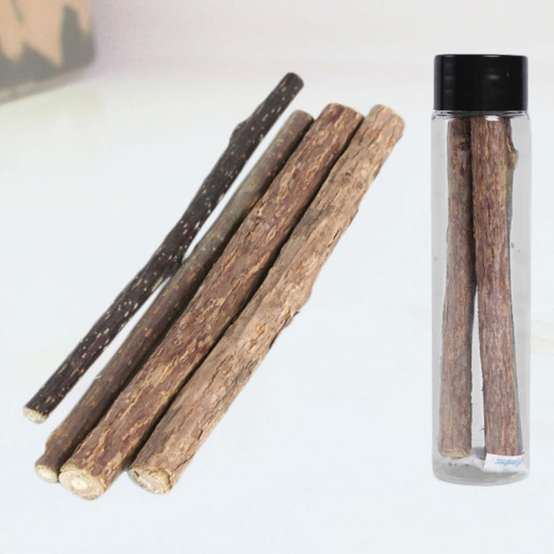 SOIMISS Wooden Cat Chew Toy with Natural Actinidia Polygama Portable Teeth Grinding Stick for Puppies and Pets 5 Pieces Brown for Travel and Teeth Cleaning