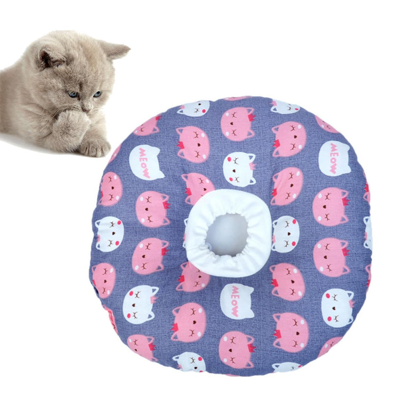 VALICLUD Soft Pet Protective Collar made of Cotton and Sponge Lightweight Anti-Lick Collar for Cats for Wound Healing After Surgery Washable and Comfortable