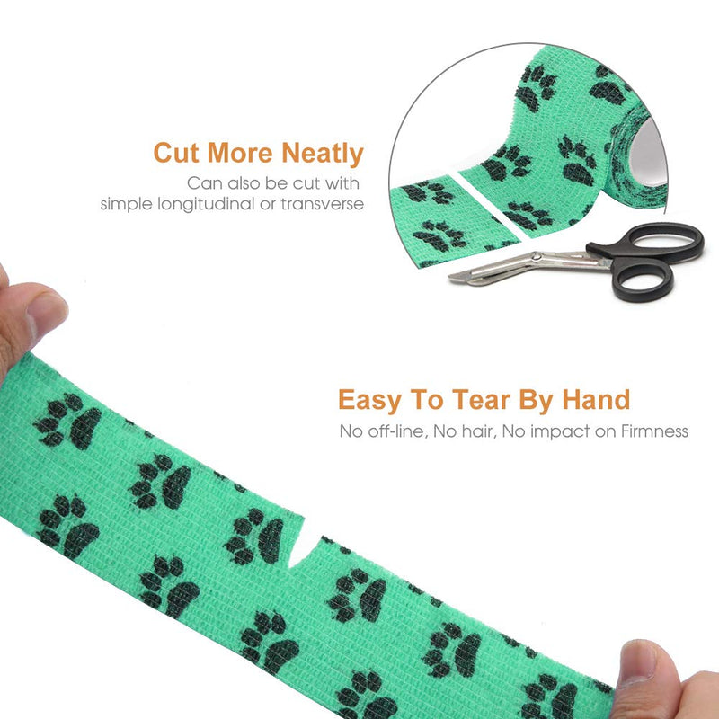 AUPCON Vet Wrap Cohesive Bandages Bulk Self Adhesive Bandage Wrap Self Adherent Wrap Non-Woven for Dogs Pet Animals & Ankle Sprains & Swelling 2 Inch x 5 Yards (2 Inch Claw) 2 Inch Claw - PawsPlanet Australia