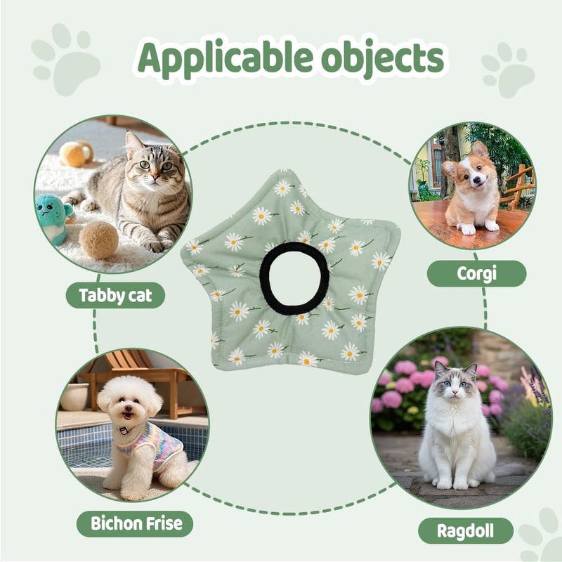 Cat collar, soft Elizabethan-style neck collar, anti-lick protective collar for small and medium-sized cats and dogs, green, size S