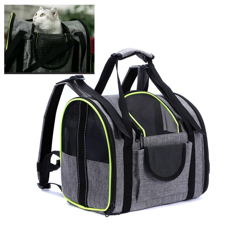 Collapsible Travel Cat Carriers Dog Carrier Pet Carrier for Small Medium Cats Dogs Puppies up to 15 Lbs,Multifunctional Pet Carrier Bag with Mesh Ventilation, Gray - PawsPlanet Australia