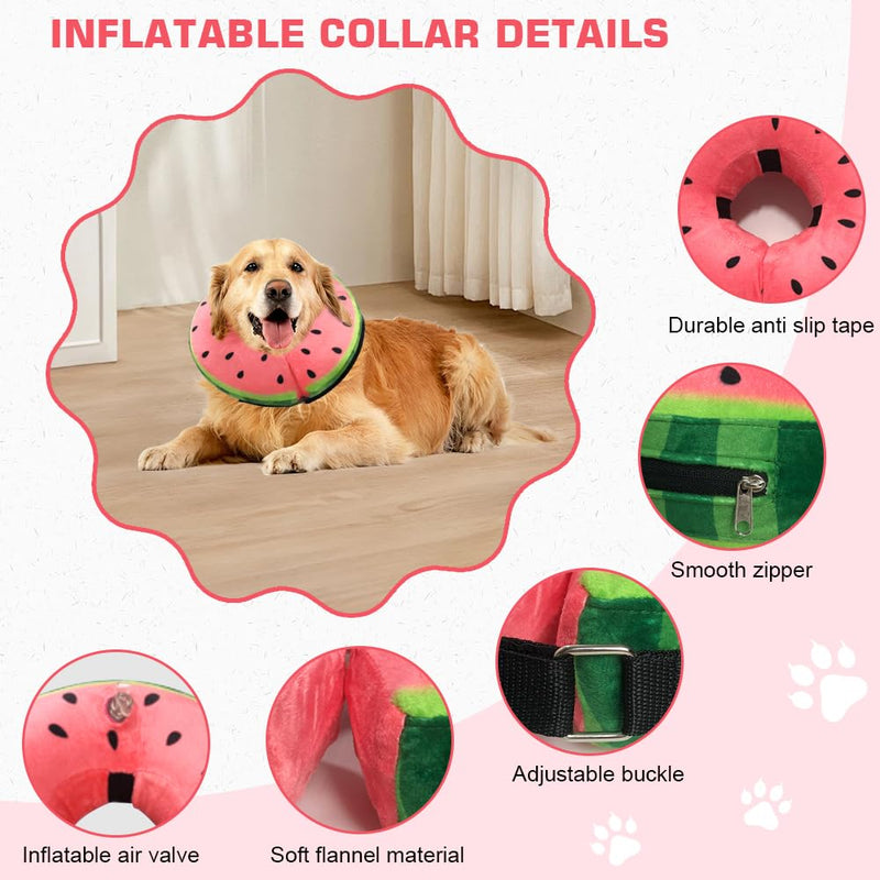 Inflatable Dog Collar, Leak Protection, Soft, Protective Collar, Dog Collar After Surgery, Dog Collar with Adjustable Buckle, Inflatable Dog Collar for Recovery After Surgery - M
