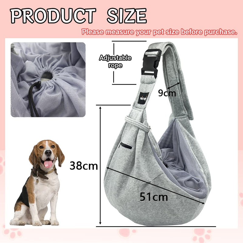 NATUYA Pet Dog Sling Carrier - Dog Sling with Net Bag for Carrier Dogs Cats-Hands Free Pet Bag-Buckle net Pocket pet Bag (Black) Black - PawsPlanet Australia
