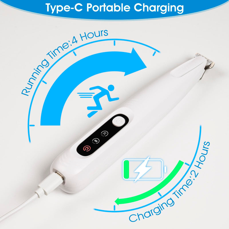 Upgrade Dog Paw Trimmer,Waterproof Rechargeable Pet Paw Trimmer,Dog Clippers with LED Light,Low Noise Pet Shaver for Dogs Cats - PawsPlanet Australia