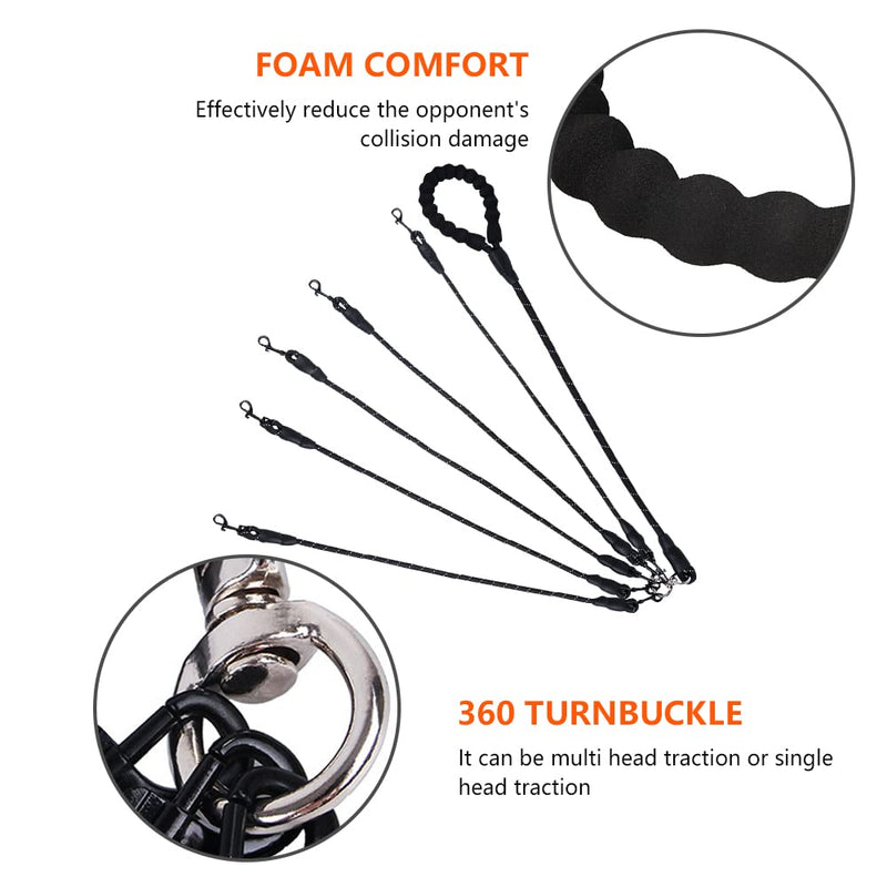 Five Dog Leash,Comfortable 5 Dog Leash with Reflective,360 Swivel No Tangle Five Dog Training Leash,for Multiple Large Medium Small Dogs (Black, Five Leashes) Black - PawsPlanet Australia