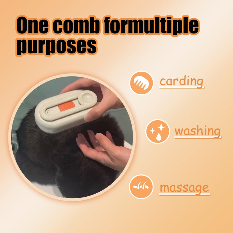 Steam Brush for Cats Dog Steam Brush,3 in 1 Pet Grooming Comb for Shedding,1PCS Cream color - PawsPlanet Australia