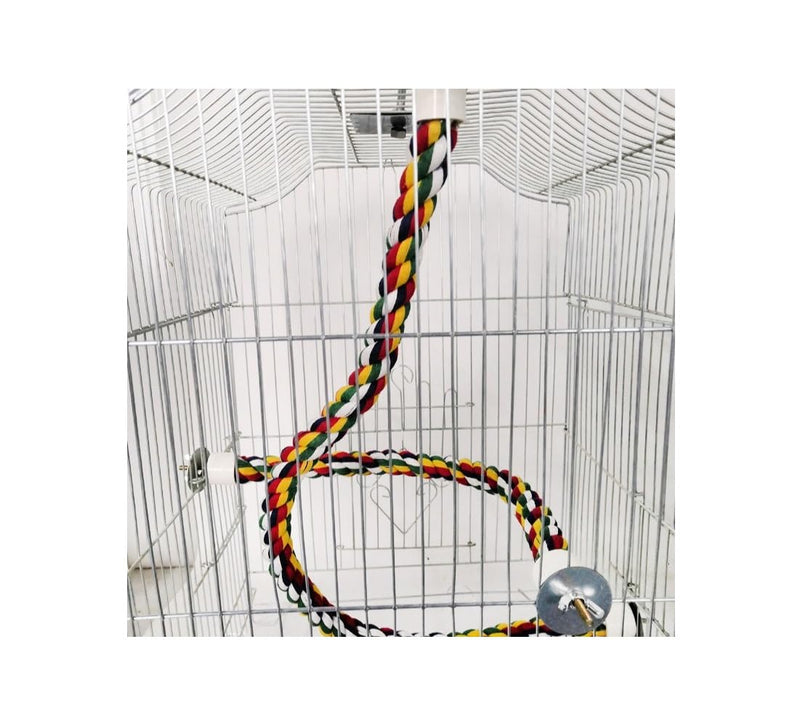 Bird Rope Perches, Parrot Toys, Bungee Rope Perches for Parrots, Cockatiels, Parakeets, Budgie Cages Comfy Birds (Metal Nut) - 21.65 inches 55cm - PawsPlanet Australia
