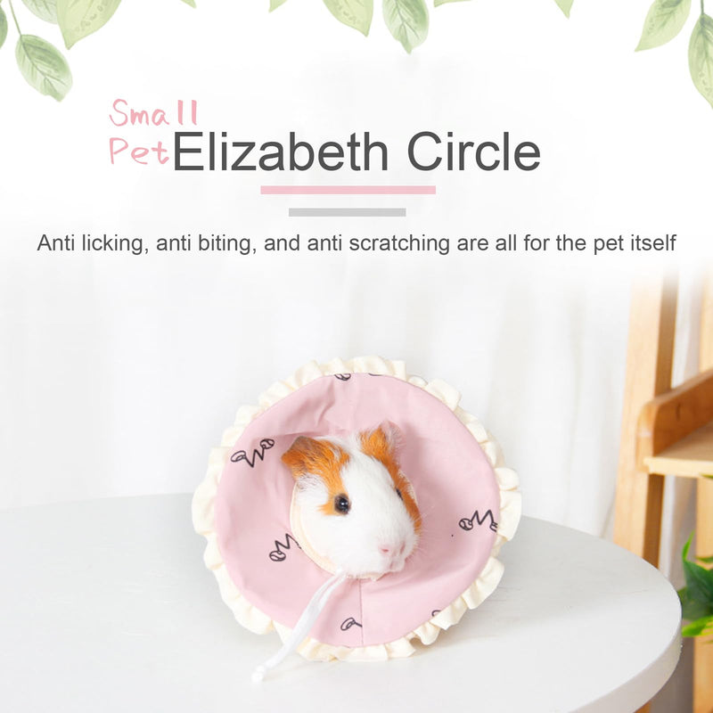 Hamster Recovery Collar Protection Cone After Surgery, Small Animals Adjustable Protection Collar for Rat Bird Rabbit Guinea Pig, Anti-Lick Anti-bite Pet Elizabeth Collar (Printed Pink, S) Printed Pink - PawsPlanet Australia
