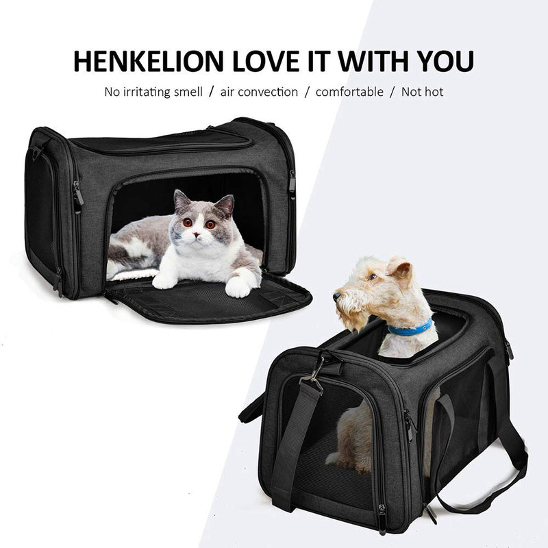 Petbuy Pet Carrier Bag for Dog Cat,Portable Pet Bag Folding Fabric Pet Travel Carrier Pet Cage for Small Dog, Collapsible Puppy Messenger Pet Bags Airline Approved，Breathable & Durable Medium Black - PawsPlanet Australia
