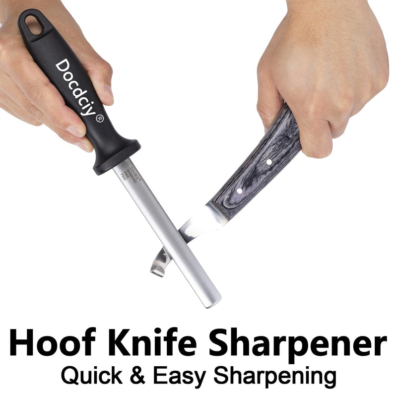 Farrier Hoof Knife Sharpener, Diamond Coated Honing Rod for Curved Blades, Fine 800 Grit Abrasive for Precise Edge Maintenance on Horse Hoof Trimming Tools