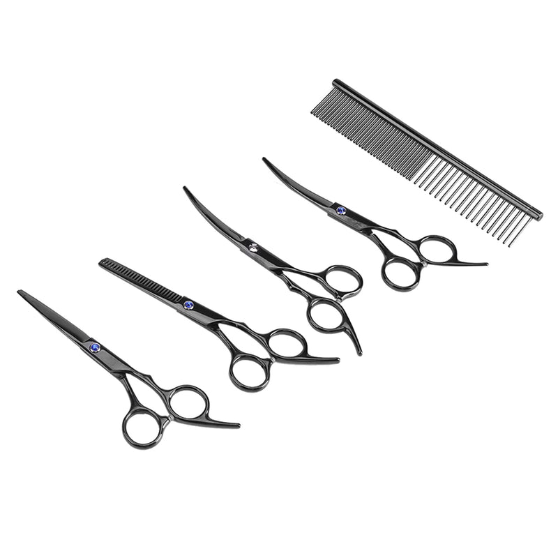 High End Grooming Scissors Chunkers 7Pcs Pet Grooming Scissors Kit Dog Cat Hairdressing Shears Set Cutting Thinning Haircut Tools - PawsPlanet Australia