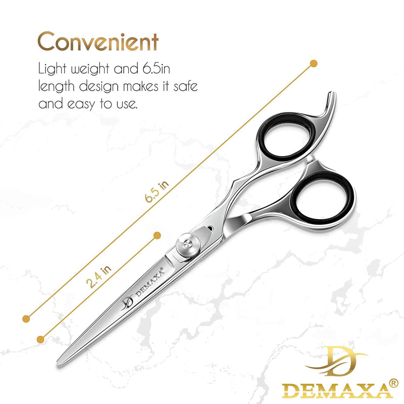 6.5" Premium Hair Scissors Professionally Sharp Barber Shears - High Carbon Steel Hair Cutting Scissors with Smooth Sharp Edge Blades - Hair Trimming Shears for women Salon & Personal Use Silver Premium Hair Scissors - PawsPlanet Australia