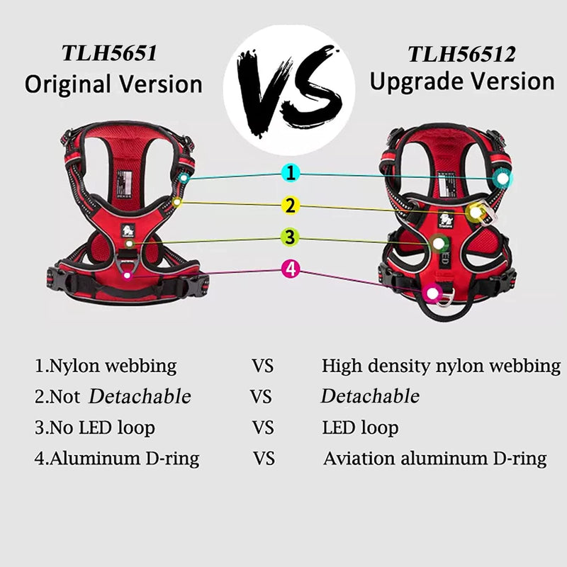 TRUE LOVE Dog Harness No Pull Nylon Reflective Pet Harness Adjustable Comfortable Control Step-in Brilliant Colors Truelove TLH56512 Black M - PawsPlanet Australia