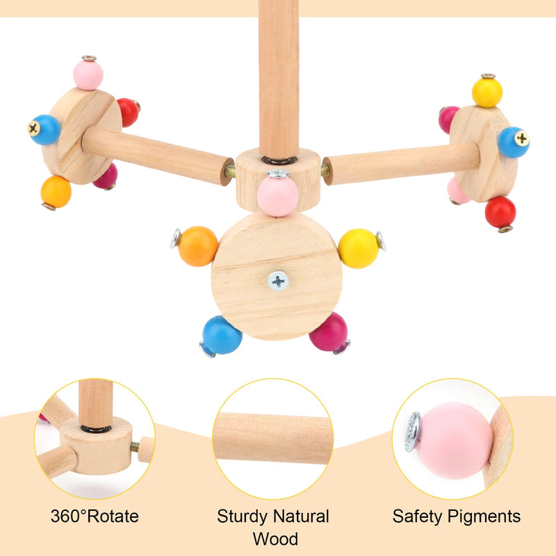 Hypeety Spinning Bird Perch Stand Toy Natural Wood Interactive Exercise Wheel Parrot Perch Toys Bird Rotating Perch for Parrot Parakeets Budgies Lovebirds Finch Conures (3 Stands) 3 Stands - PawsPlanet Australia