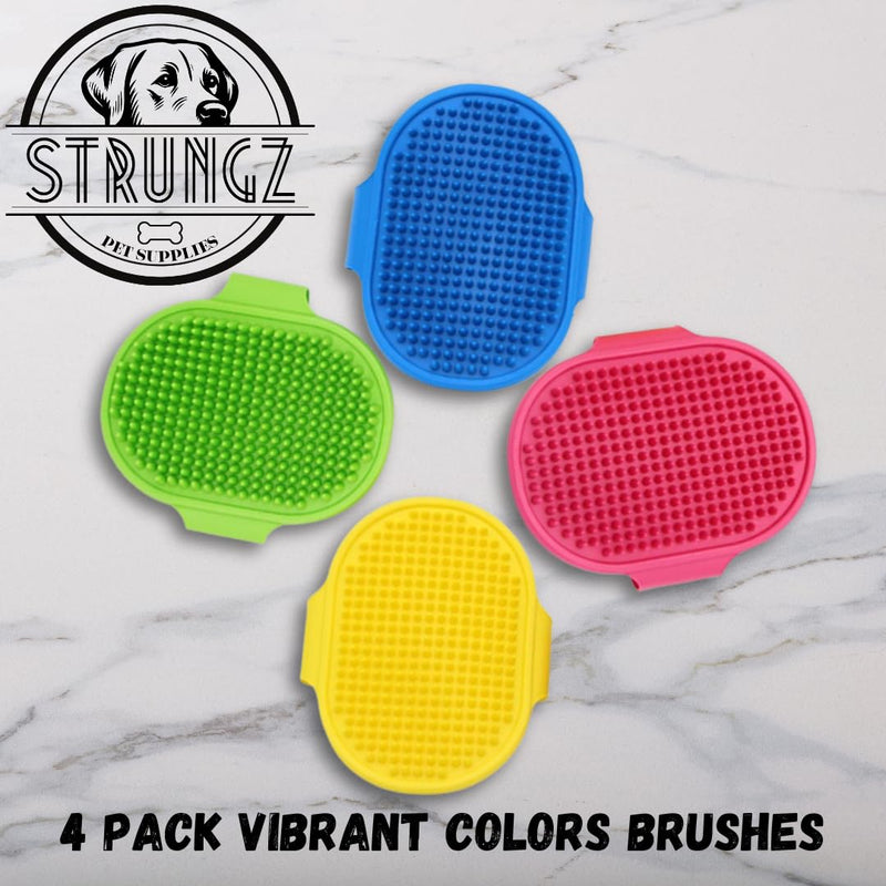 | Dog Bath Brush | 4 PCS Pet Grooming Brush | Pet Hair Removal Brush | Cat Hair Removal Brush | Dog Grooming Bath Brush | Pet Rubber Brush | Pet Silicone Brush | Dog Shampoo Brush - PawsPlanet Australia