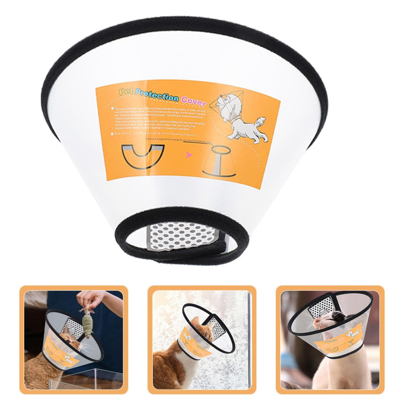 Adjustable soft cat recovery collar made of breathable material. Prevents licking and biting. Comfortable protective collar for pets after surgery.