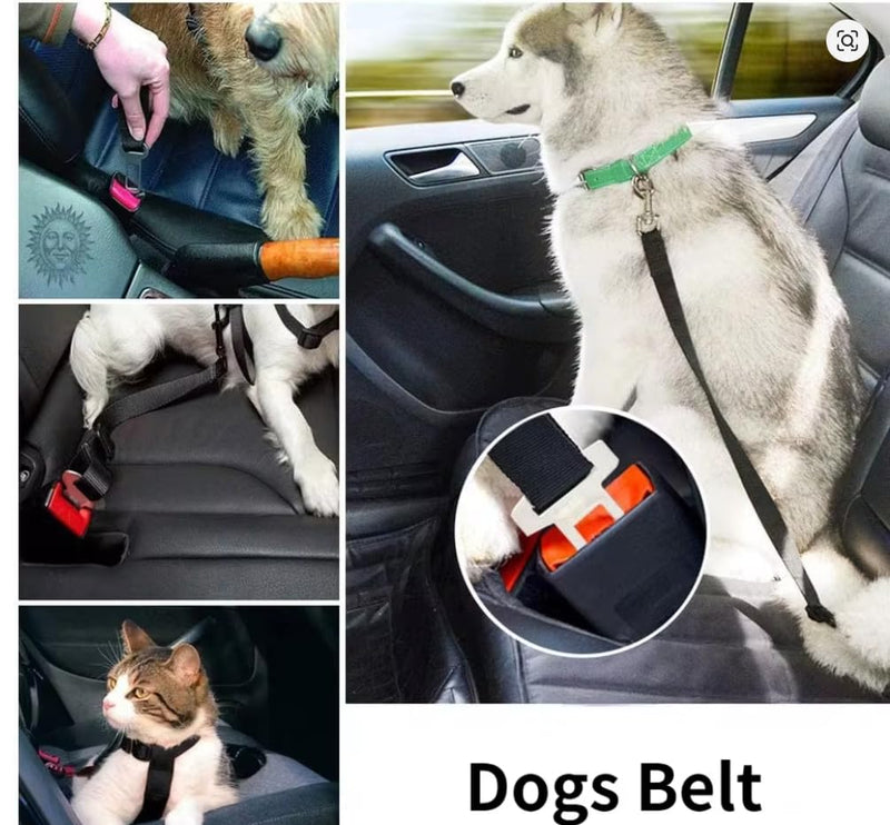 Adjustable Dog Car Seatbelt – Pet Safety Harness Clip for Travel – Universal Fit – Durable Nylon Leash for Small & Medium Dogs - PawsPlanet Australia